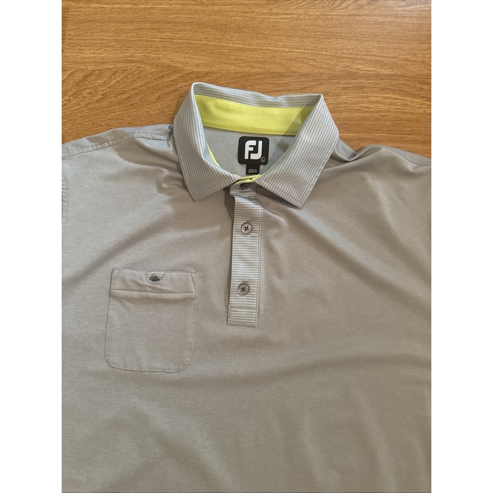 FootJoy Golf Polo Shirt Men's‎ Large Multicolor Performance Stretch Chest Pocket - Picture 2 of 9